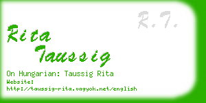 rita taussig business card